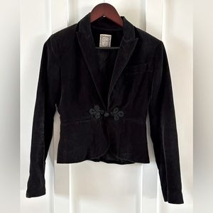 Ralph Lauren polo black velvet blazer w/ embroidery knot closure size small